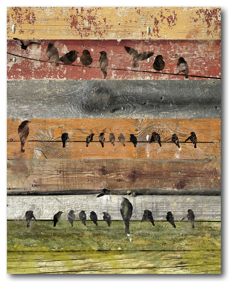 "Birds on Wood I" Gallery-Wrapped Canvas Wall Art, 16"x20"