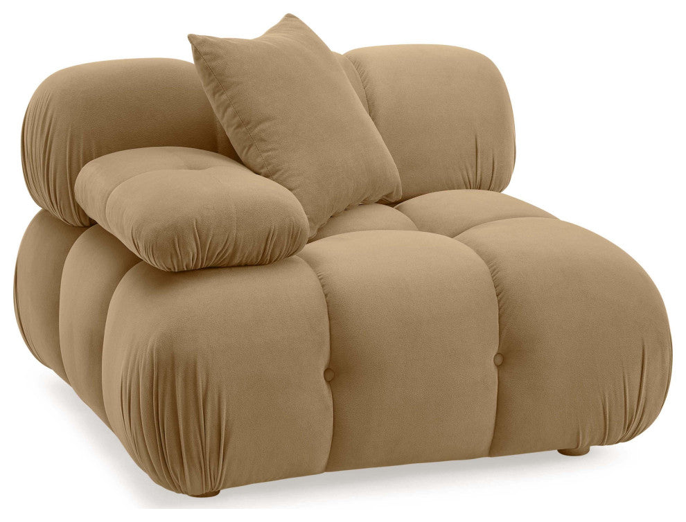 Calliope Cafe Au Lait Performance Velvet Modular Corner Chair