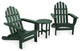 Polywood Classic Folding Adirondack 3-Piece Set, Green