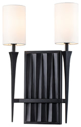 Crest 2 Light Black Sconce