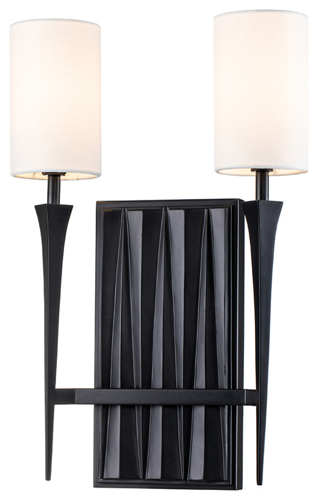 Crest 2 Light Black Sconce