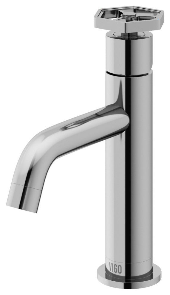 VIGO Ruxton 8" H Single Handle Single Hole Bathroom Faucet, Chrome, Without Extras