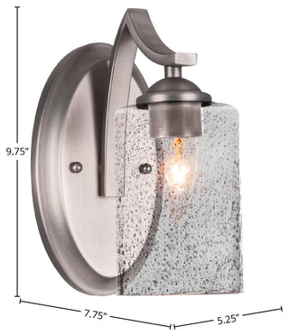 Zilo Wall Sconce Shown, Graphite Finish With 4" Smoke Bubble Glass