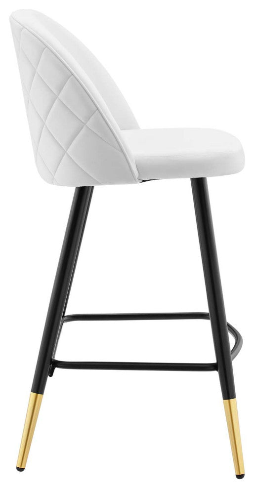 Cordial Performance Velvet Counter Stools Set of 2 White