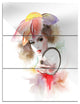 "Woman With Mirror" Digital Glossy Metal Wall Art, 3 Panels, 28"x36"