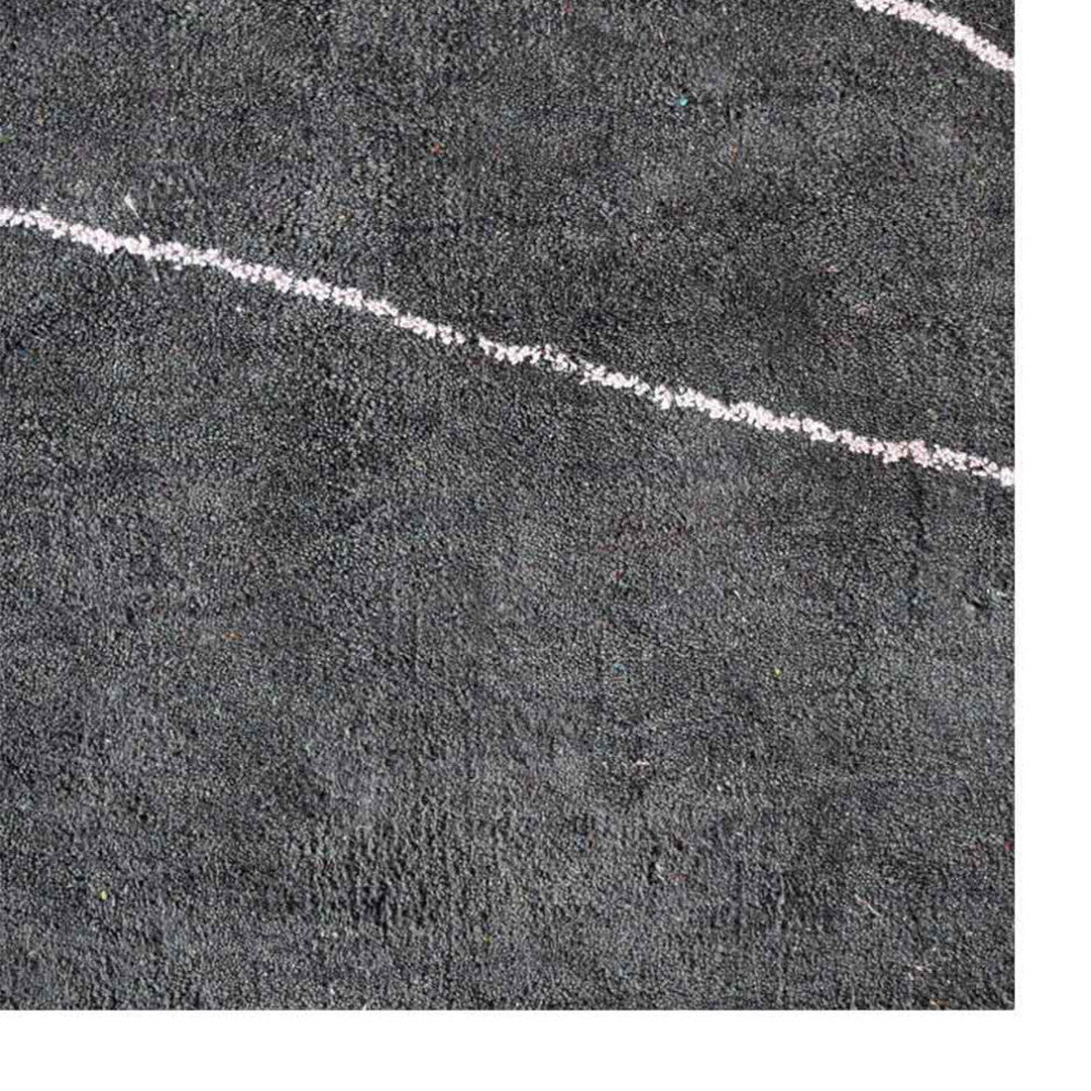 HAND KNOTTED LOOM SILK ECO-FRIENDLY AREA RUGS-Charcoal Beige Color,Geometric, [Rectangle] 5'x8'