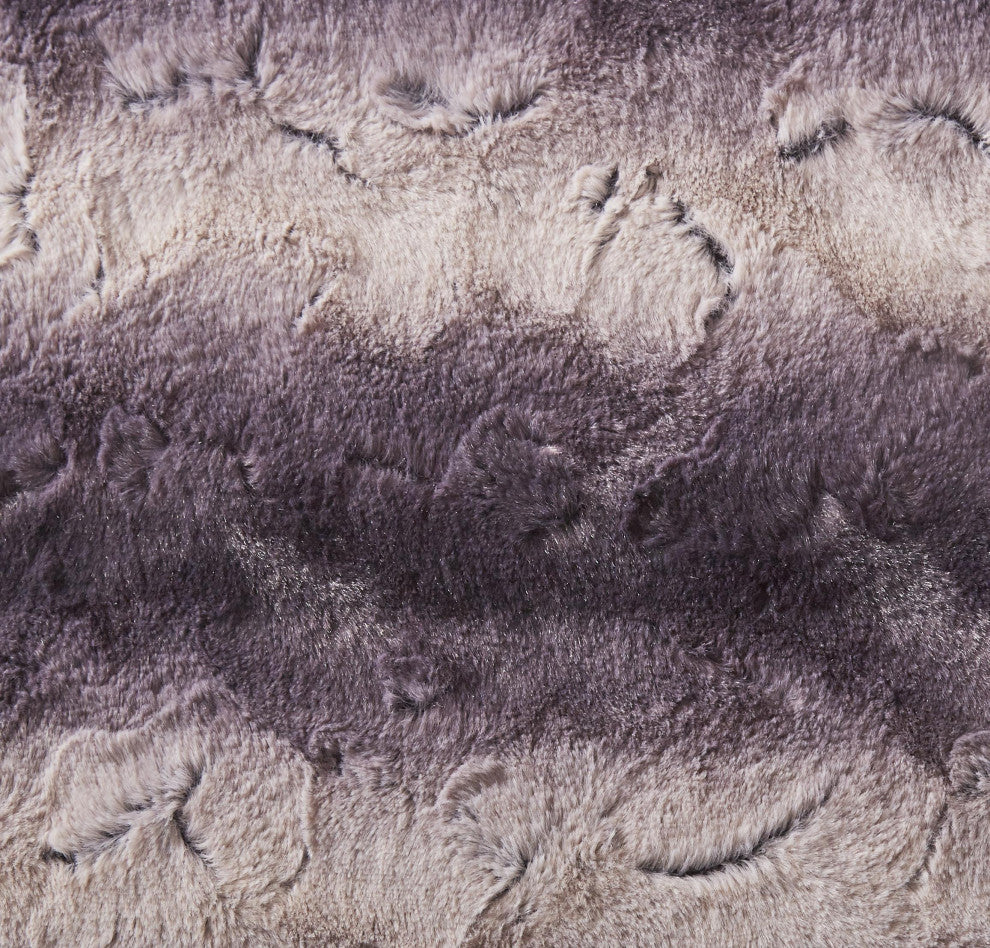 Tache Luxurious Black Striped Faux Fur Throw Blanket, 50"x60"