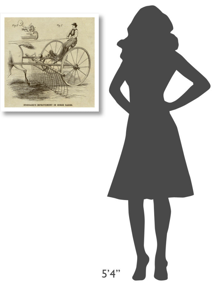 "Stoddard's Improvement in Horse Rakes" Print by Inventions, 24"x24"