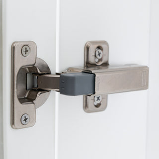 Solid Wood Bathroom Medicine Cabinet With Silver Coated Mirror, White, 34"x30"