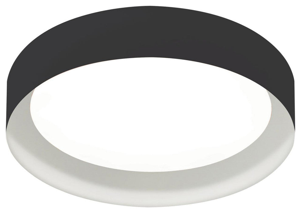 Reveal 12" LED Flush Mount, Black/White, 120V