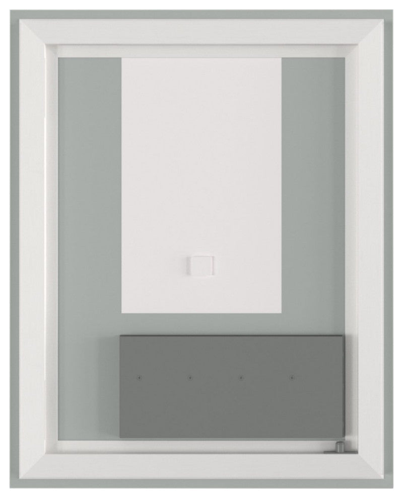 Rectangular Frameless Dimmable Anti-Fog Wall Mounted LED Bathroom Vanity Mirror, 24"x 36"