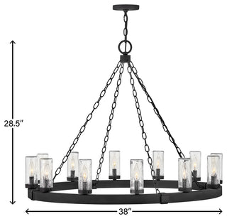 Hinkley Sawyer Outdoor Chandelier, Black, 12 Light