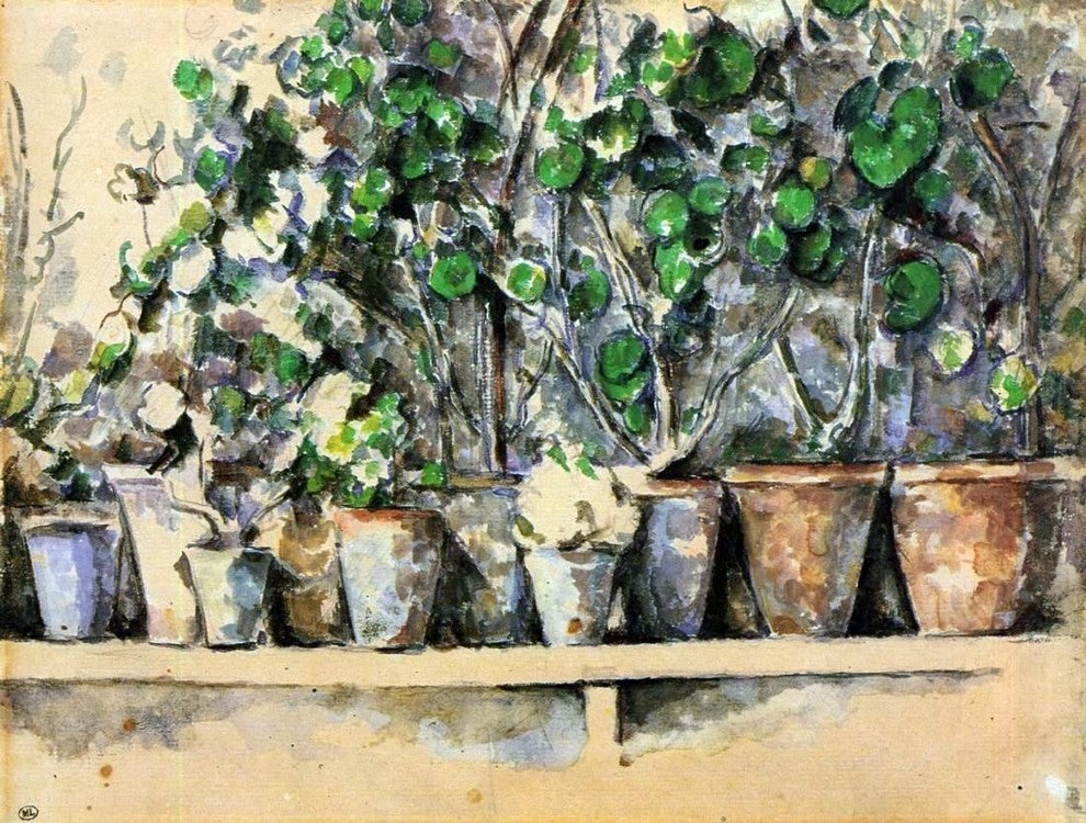 Paul Cezanne The Flower Pots, Gallery Wrapped Canvas Print, 21"x28"