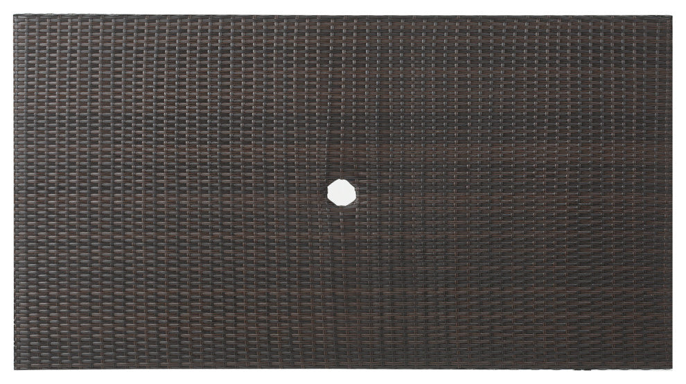 GDF Studio 7-Piece Ursula Outdoor Multi-Brown Wicker Dining Set