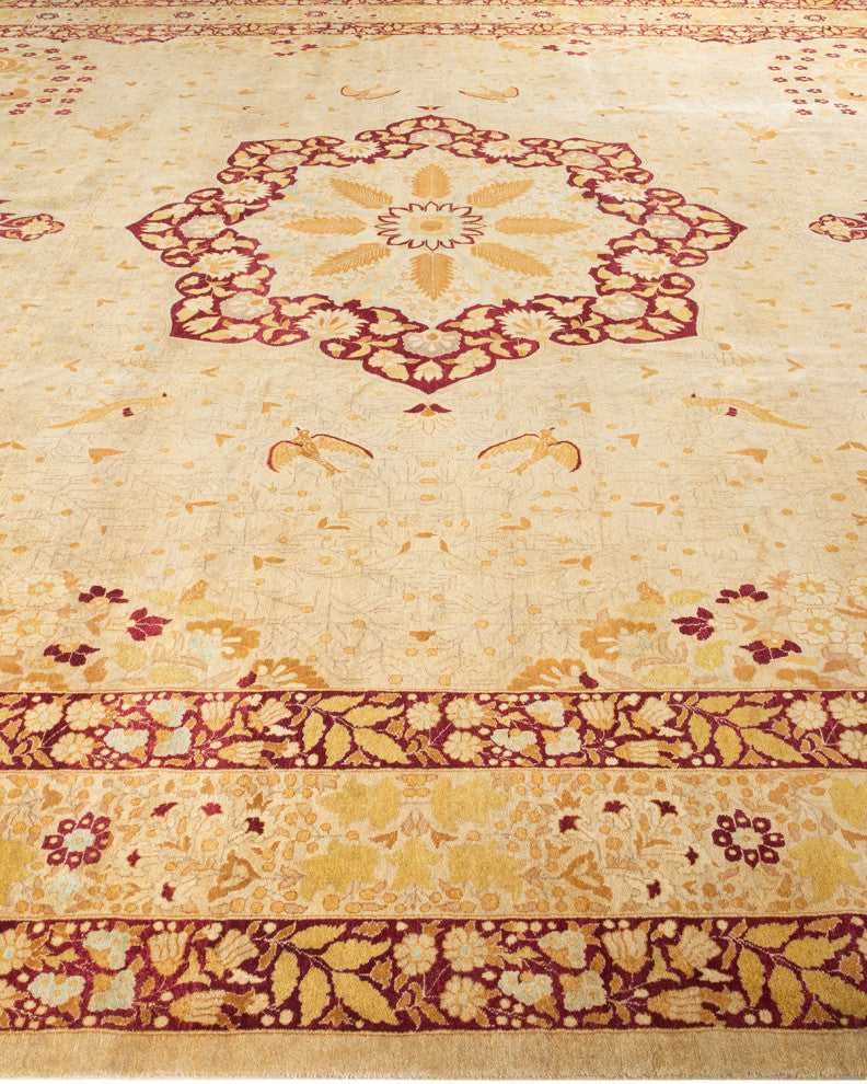 Mogul, One-of-a-Kind Hand-Knotted Area Rug Yellow, 12' 1" x 15' 1"