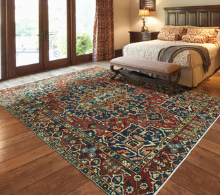 Fine Vintage Bakhtiari Hank Red/Navy Rug, 9'10 x 11'5