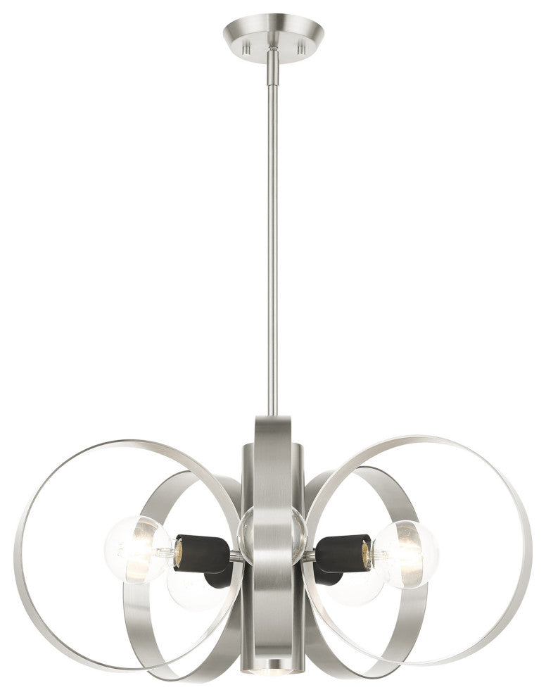 Brushed Nickel Industrial, Modern, Nostalgic, Rustic, Loft Chandelier