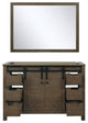 Marsyas 48" Rustic Brown Single Vanity, No Top and 44" Mirror