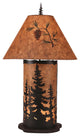 Large Kodiak and Woodchip Feather Tree Table Lamp With Nightlight