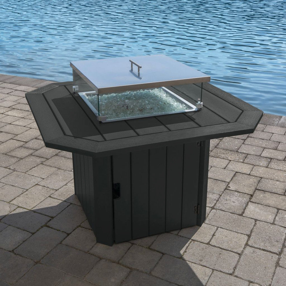 Oasis 40" Fire Pit Table, Black
