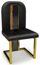 Atrani Dining Chair, Black Top and Gold Base, 1 Piece