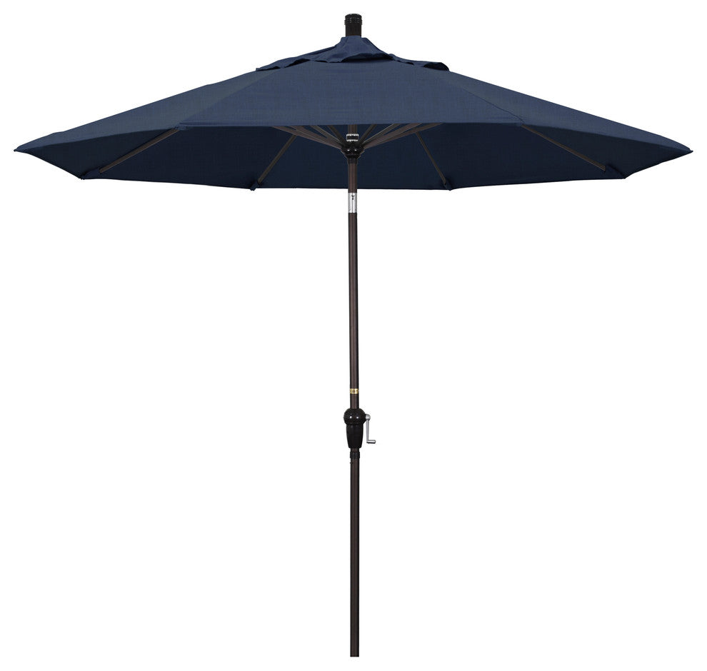 9' Aluminum Umbrella Auto Tilt Bronze, Spectrum Indigo