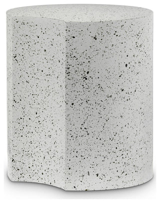 Dimple Terrazzo Pattern Iron End Table, White, 1-Piece: 16"Wx16"Dx18"H
