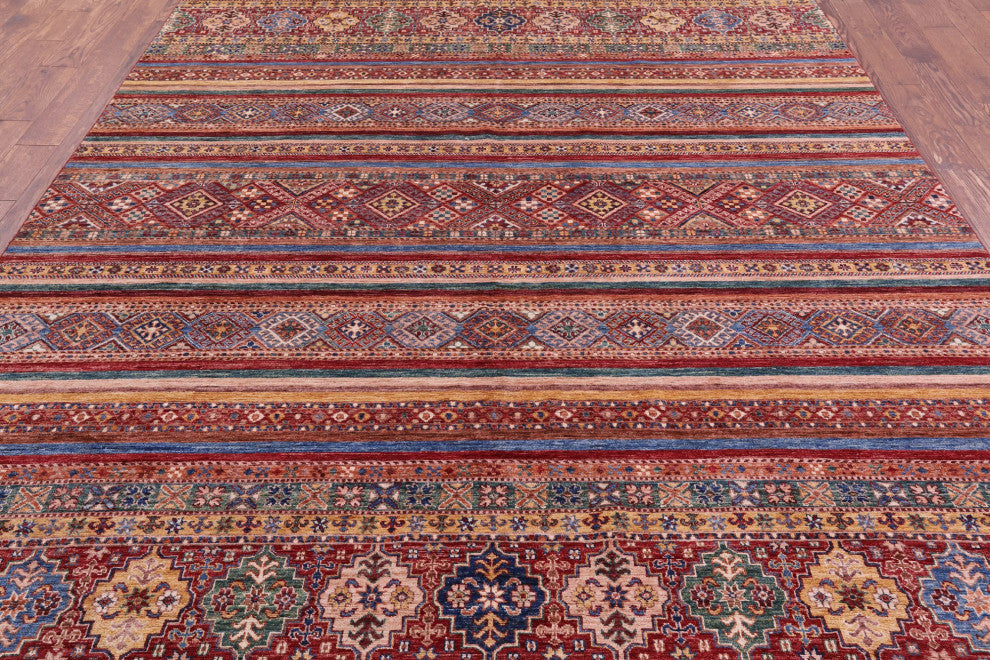 Khorjin Super Kazak Handmade Wool Rug 8' 2" X 11' 6" Q10113