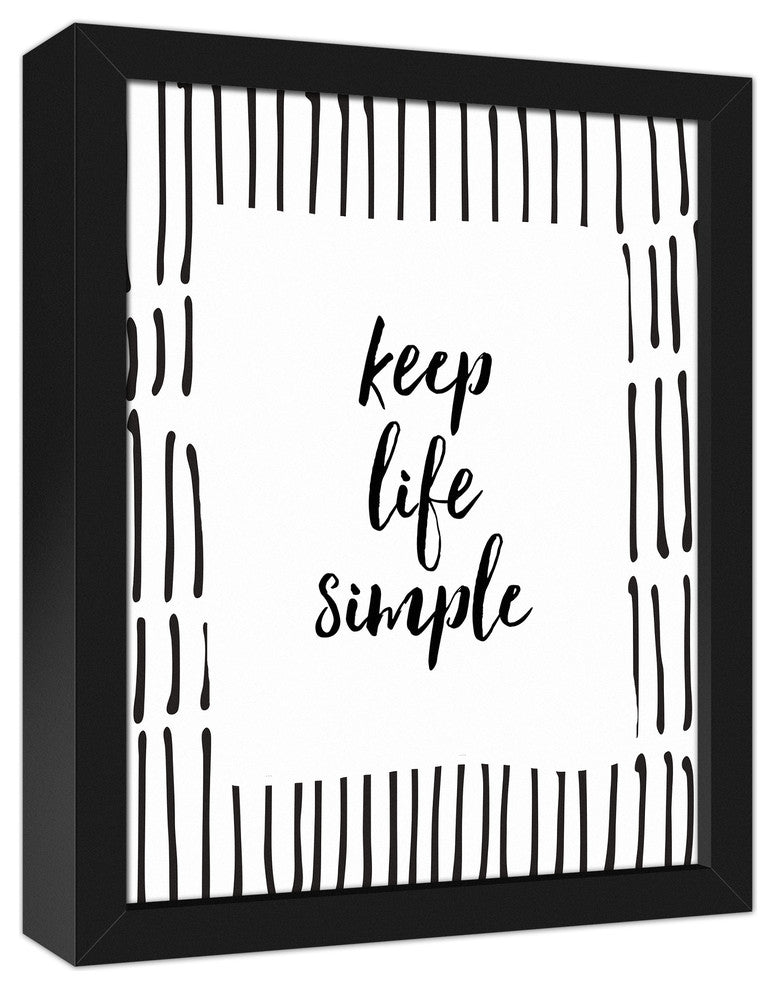 Keep Life Simple with Boarder 11x14 Black Framed Canvas