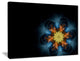 "Symmetrical Blue Orange Fractal Flower" Digital Canvas Print, 20"x12"