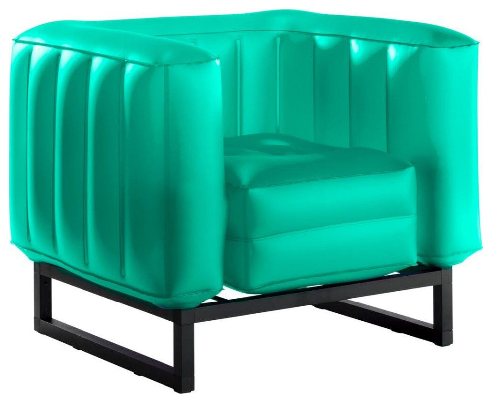 Mojow Eko Yomi Armchair Wood Frame Mattress Translucent with Lighting, Green