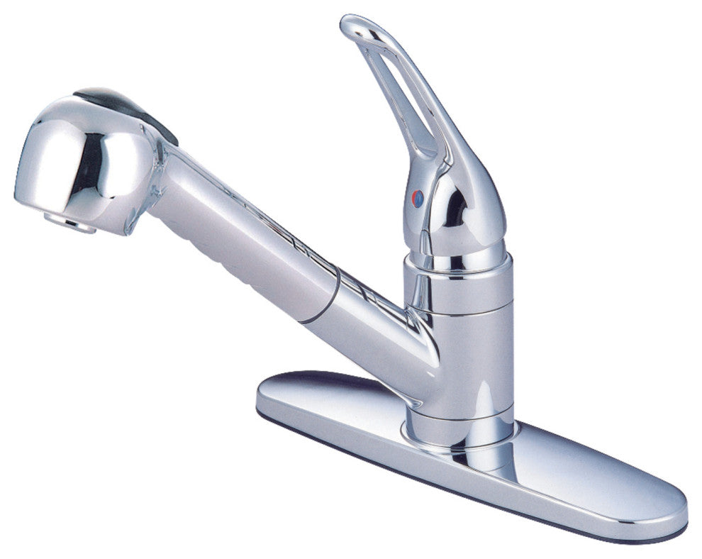 Kingston Brass KB801SP Pull-Out Kitchen Faucet, Polished Chrome