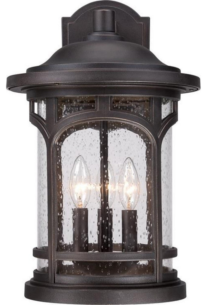 Quoizel MBH8411K Three Light Outdoor Wall Lantern Marblehead Mystic Black