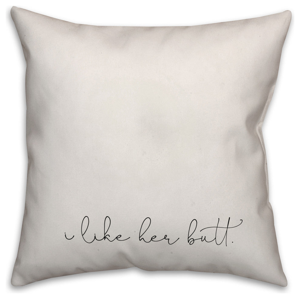 His Beard Her Butt Reversible 18x18 Throw Pillow