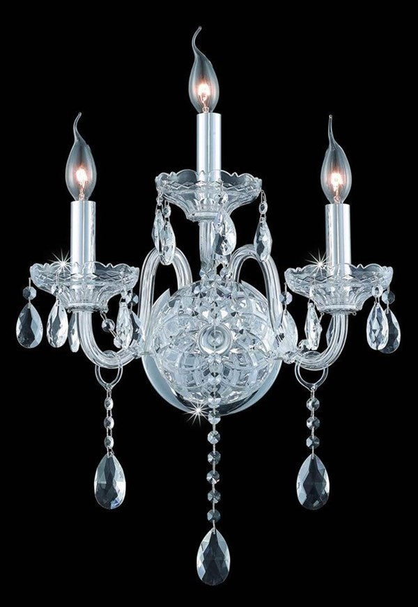 Elegant Verona Wall Sconce, Chrome Finish With Royal Cut Crystal