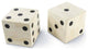 Oversized Bone Gaming Dice Pair
