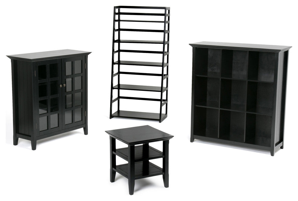 Acadian SOLID WOOD 9 Cube Bookcase and Storage Unit, Black