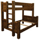 Barnwood Style Timber Peg Bunk Bed, Early American, Twin Over Twin
