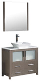 Fresca Torino 36" Gray Oak Modern Bathroom Vanity With Vessel Sink