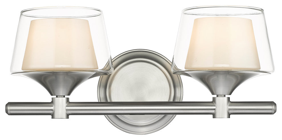 Innovations 311-2W-SN-CLW-LED 2-Light Bath Vanity Light, Satin Nickel