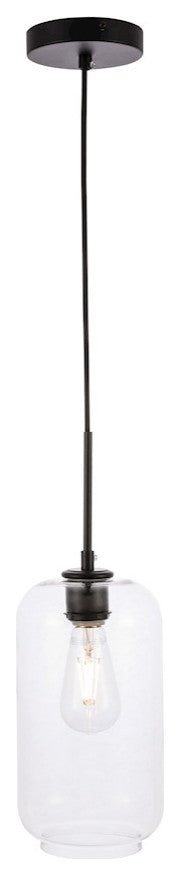 Living District Collier 1 Light Pendant, Black/Clear