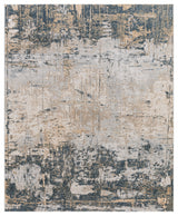 Haleena Draper Indigo Polyester Blend Area Rug, 5'3"x7'6"