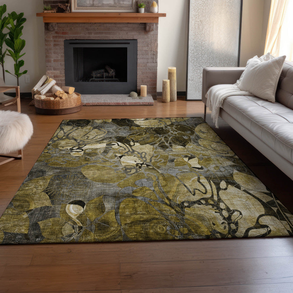 Premium Machine Washable Mayfield AMF558 Brown 8' x 10' Rug