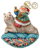 Hand Painted Santa On Wolf Figurine Ornament