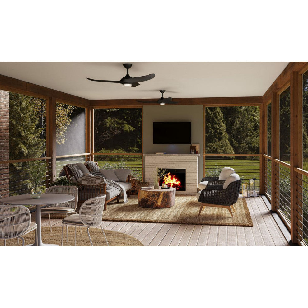 Conte Collection 52" 3-Blade Ceiling Fan, Matte Black