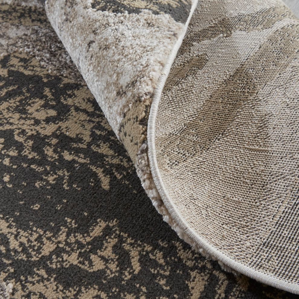Weave & Wander Kayden Rug, Charcoal Gray/Beige, 9' X 12'