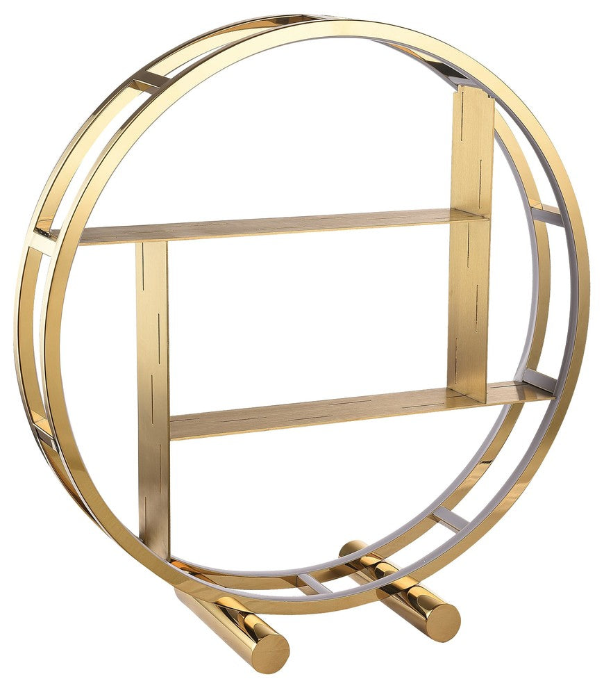 Gold Stainless Steel Circular Table Lamp