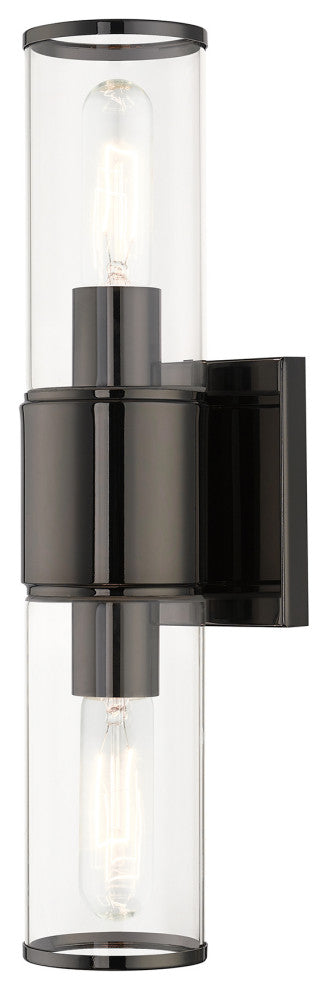 Quincy 2-Light Black Chrome Vanity Sconce