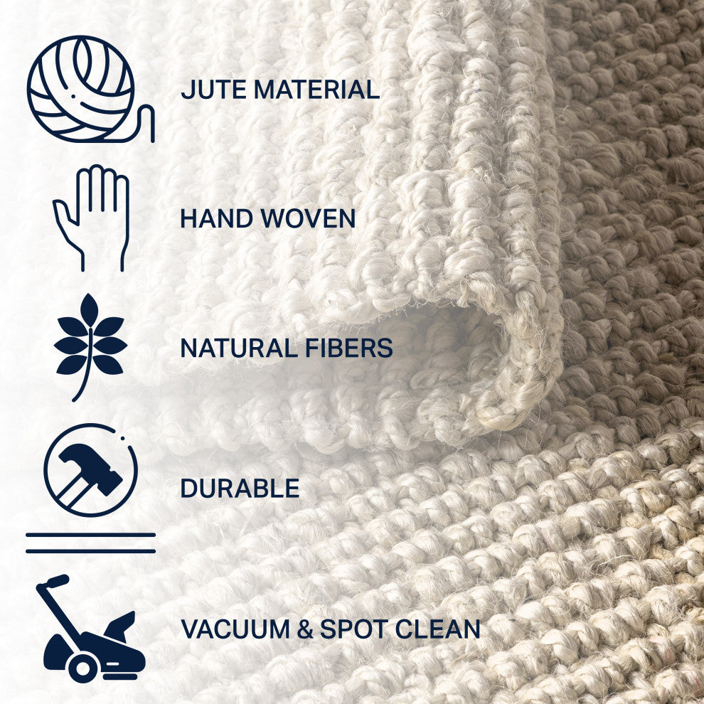 Hiro Hand Woven Chunky Jute Ivory 2 ft. x 10 ft. Runner Rug