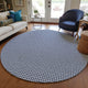 Indoor/Outdoor Hinton HN1 Navy Machine Washable 8' x 8' Rug
